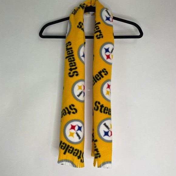 Pittsburgh Steelers Fleece Fringed Scarf - Picture 1 of 4